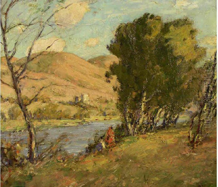 The River, Fort Qu'appelle Sask. Oil Painting by Henderson, James