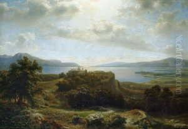 Blick Auf Den Genfersee.
 Signiert Und Datiert Unten Rechts: F. Hengsbach 1859.
 Ol Auf Oil Painting by Franz Hengsbach