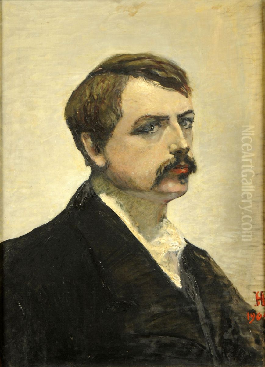 Autoportrait Oil Painting by Leon Hennebicq