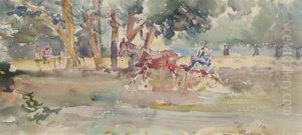 Pony Trap, Hyde Park Oil Painting by Thomas Barclay Hennell