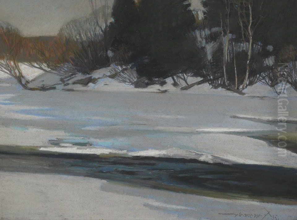 Winter In The Gatineau Hills Oil Painting by Frank Charles Hennessey
