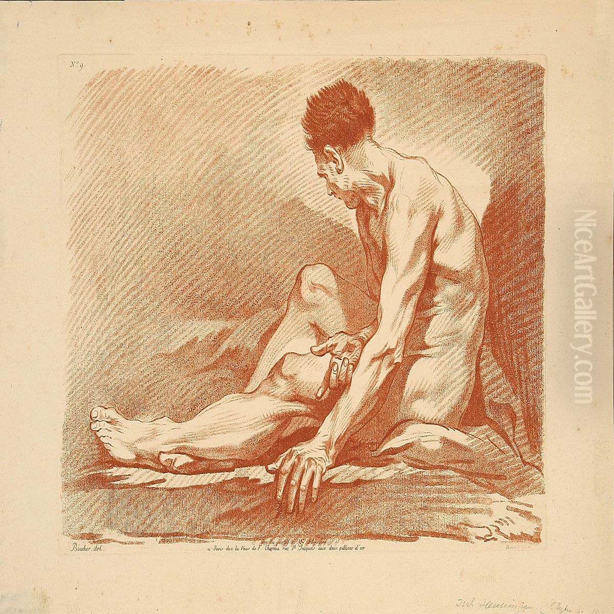 A Male Model Oil Painting by Isak Henningsen