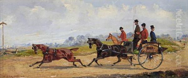 Tandem Driving, A Pair Oil Painting by Samuel Henry Gordon Alken