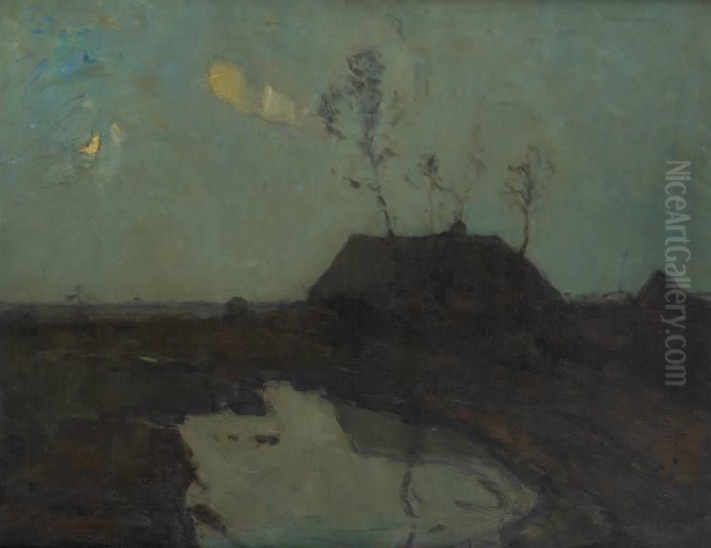 Effets De Nuit En Campine Oil Painting by Frans Hens