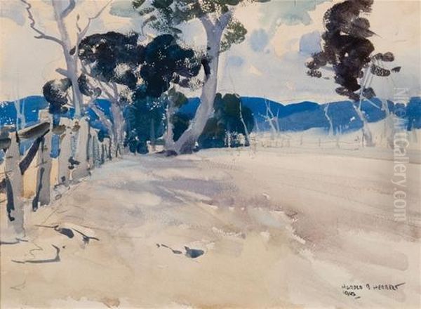One Of The Back Roads Leading To Seymour And Puckapunyal Camp Oil Painting by Harold Brocklebank Herbert