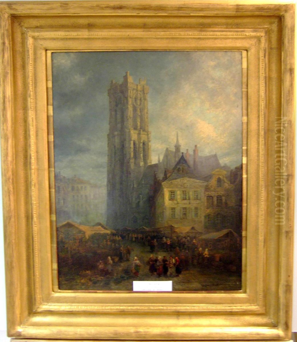 Hotel Buda, Malines Belgien. Oil Painting by Sydney Herbert