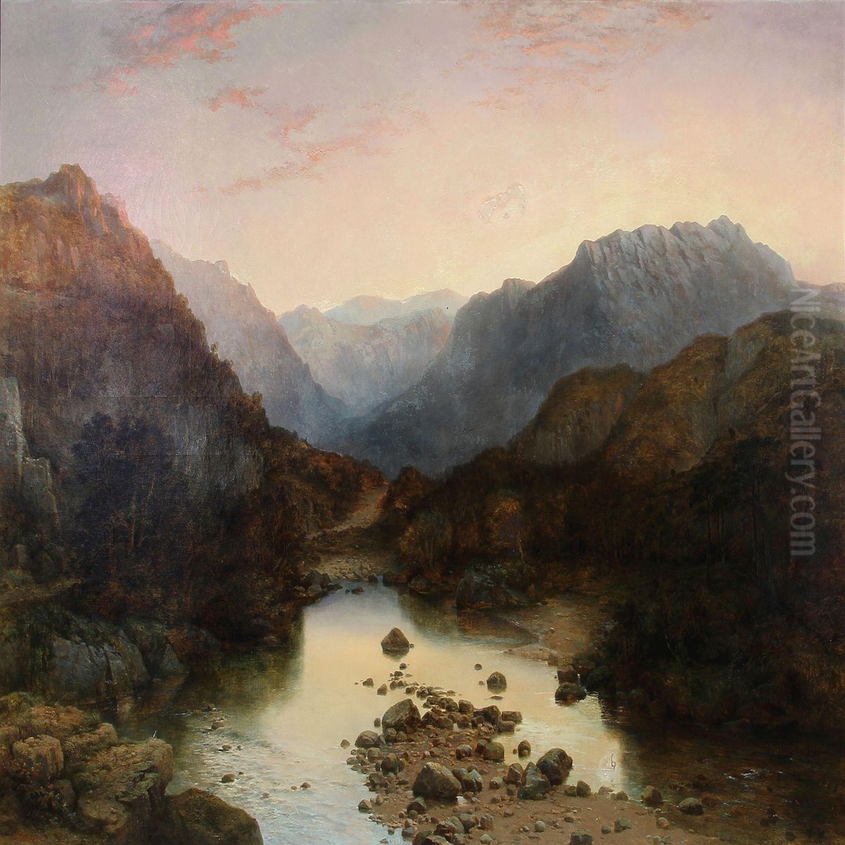 Landscape From Scotland Oil Painting by George Edwards Hering