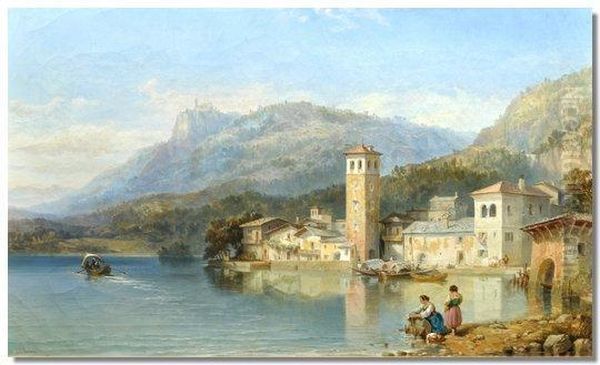 Pella, 
Lake Of Orta Oil Painting by George Edwards Hering