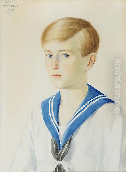 Ragazzino Oil Painting by Oscar Hermann-Lamb