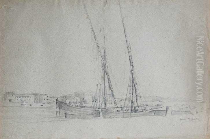 Marina Oil Painting by Francisco Hernandez Monjo