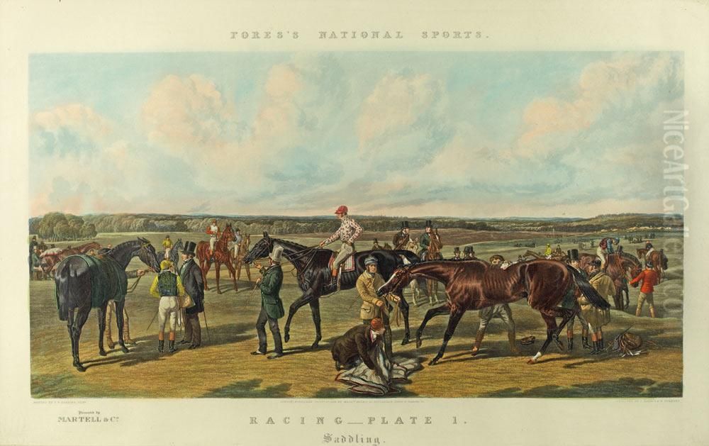 A False Start Et Saddling Oil Painting by Benjamin Herring, Jnr.