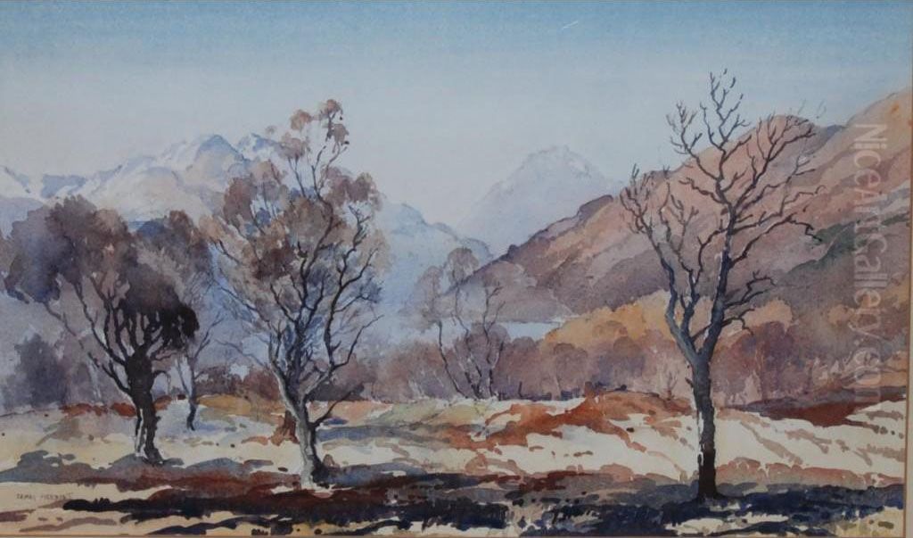 Herriot, Watercolour, Winter Nearrowardennan, Signed, 30 X 50cm Oil Painting by Herring, James