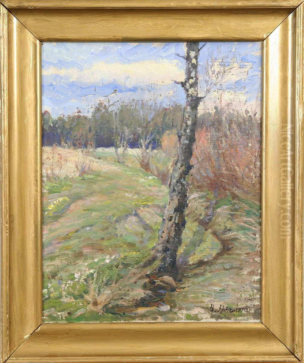 Varlandskap Oil Painting by Helene Herslow