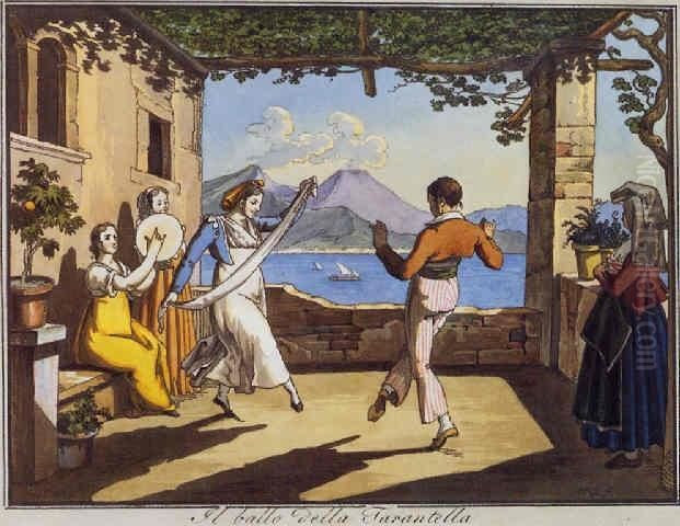 Neapolitan Genre Scenes Oil Painting by Hieronymus Hess