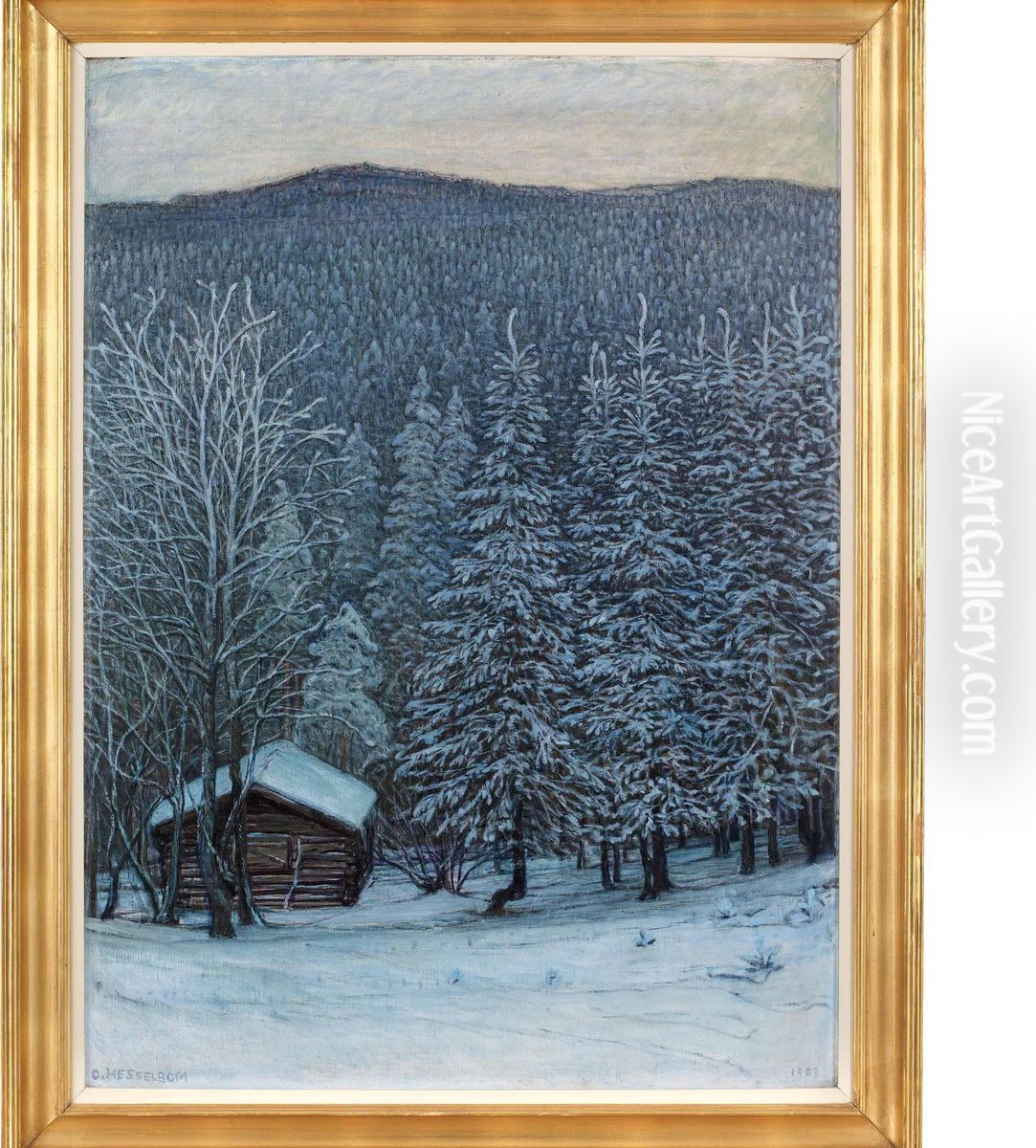 Skymning Oil Painting by Otto Hesselbom