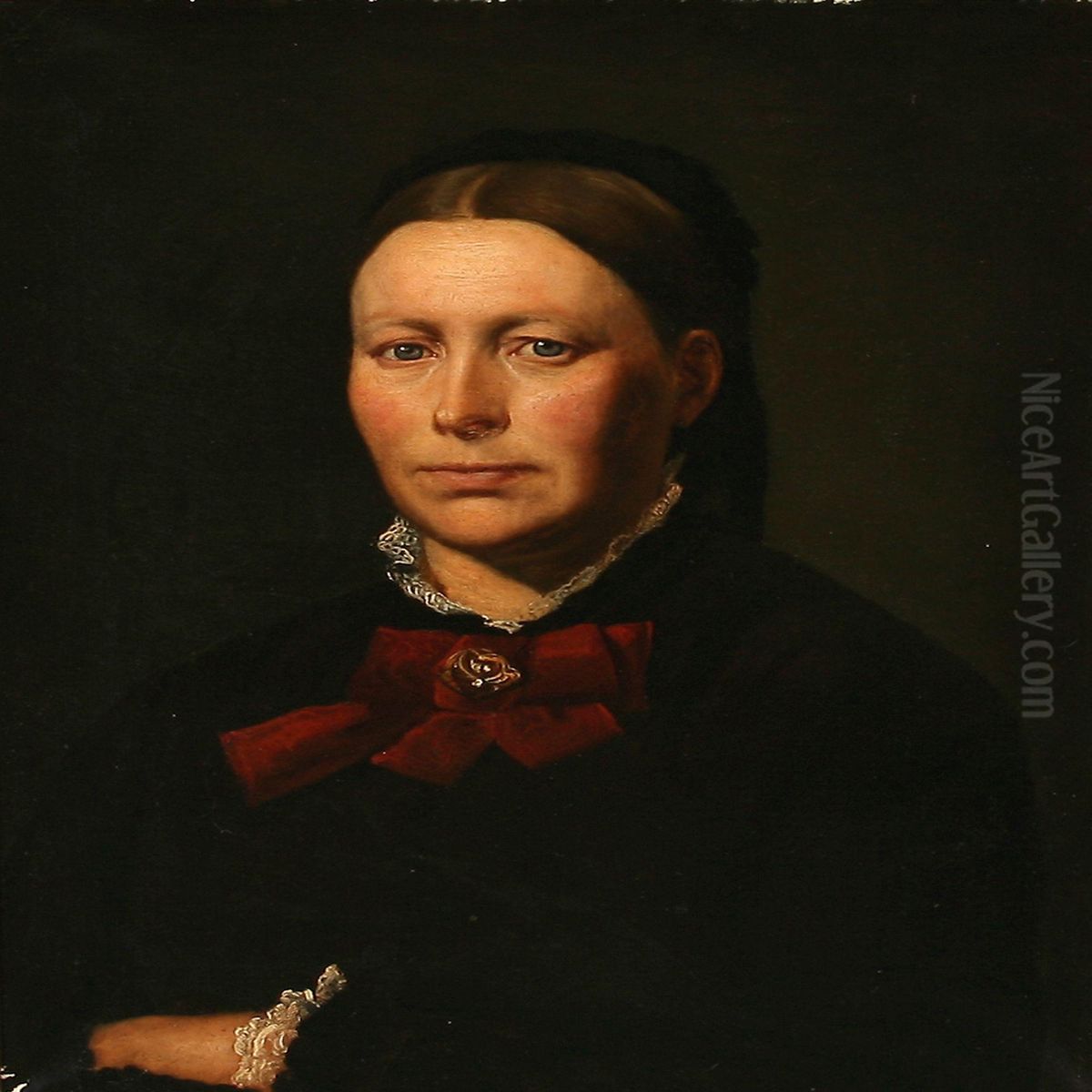 A Pair Of Portraits Of A Married Couple Oil Painting by Hans Andreasen Hessellund