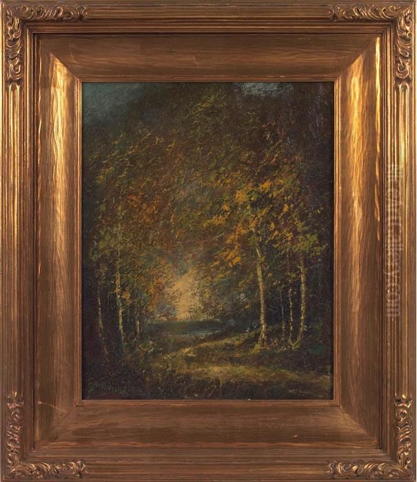 Forest Path Oil Painting by Charles Hetherington