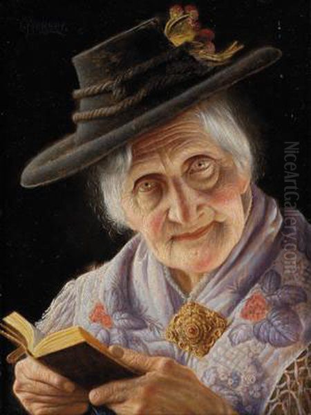 Alte Mit Gebetbuch Oil Painting by Christian Heuser