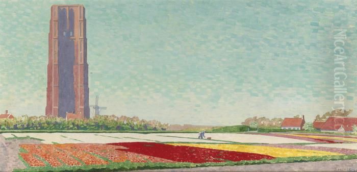 Bulb Fields Near Westkapelle Oil Painting by Jan Heyse