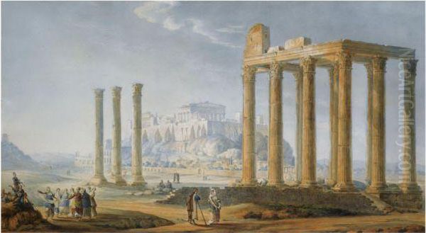 Vue De L'acropole Oil Painting by Jean-Baptiste Hilaire
