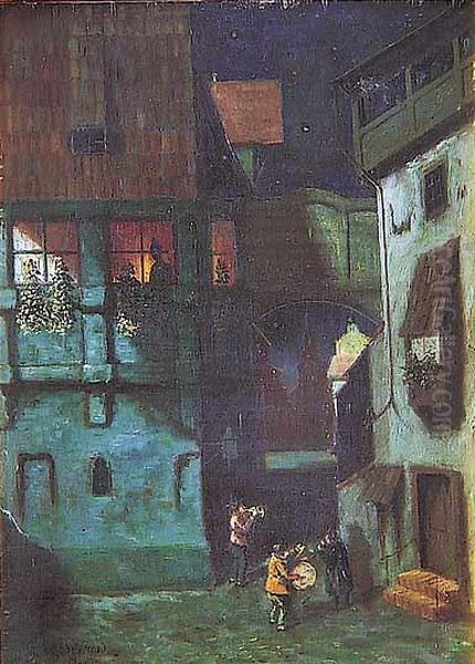 Serenata Nocturna Oil Painting by Ernst Hildebrand