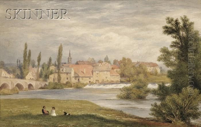 Picnic By The River Oil Painting by John Henry Hill
