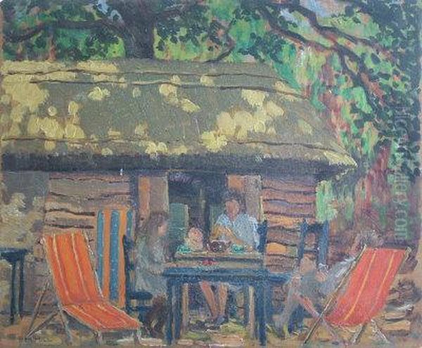 A Summer Lunch. Oil Painting by Philip Maurice Hill