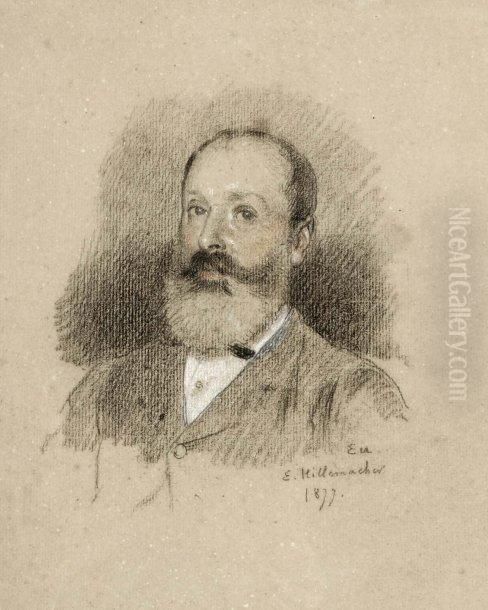 Portrait D'homme (alexandre Geffrier) Oil Painting by Eugene-Ernest Hillemacher