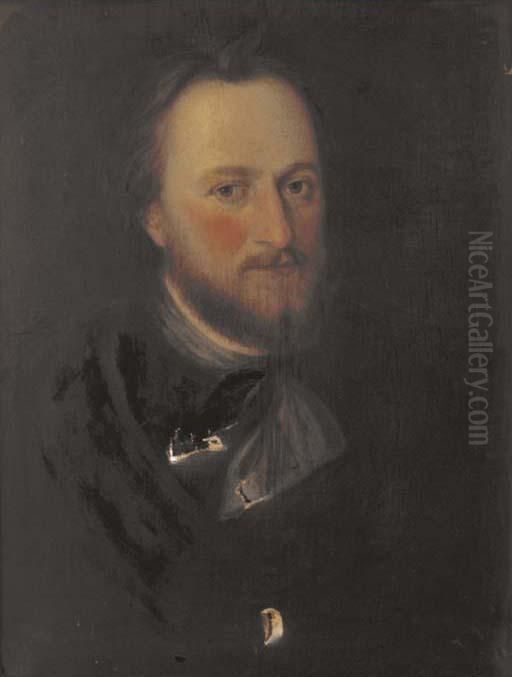 Portrait Of Thomas West Oil Painting by Nicholas Hilliard