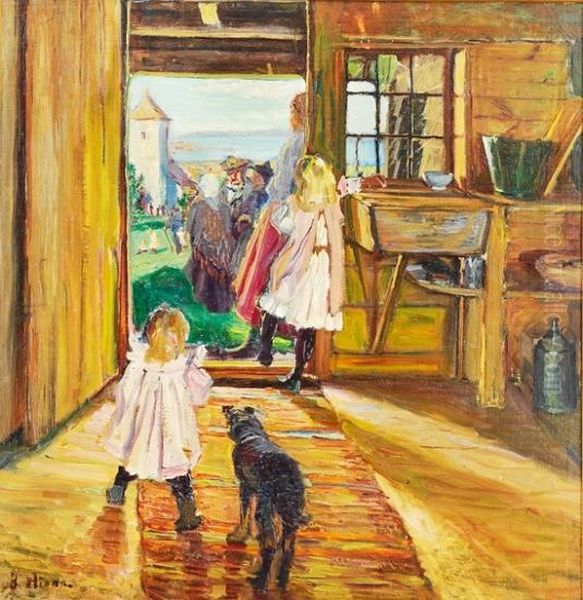 Sondag Morgen Oil Painting by Bernhard Hinna