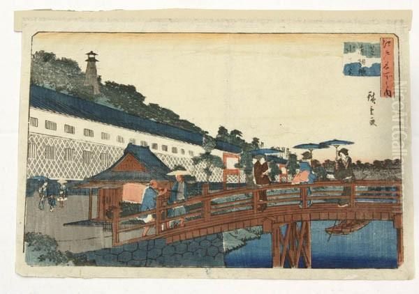The First From The Series Rokuju Yoshu Meisho Zue (famous Views Of The 60+ Provinces) Oil Painting by Utagawa or Ando Hiroshige