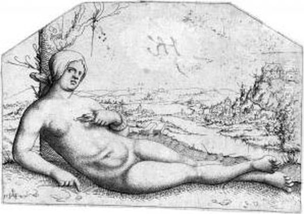 Kleopatra Totet Sich Mit Der Schlange Oil Painting by Augustin Hirschvogel