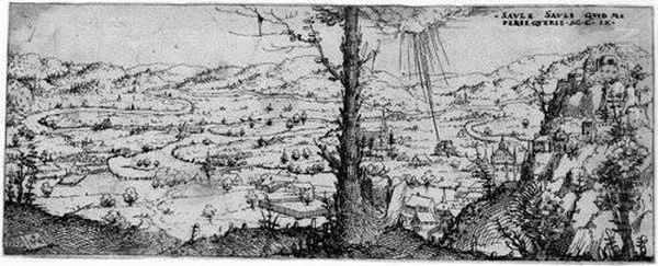 Die Landschaft Mit Der Bekehrung Pauli Oil Painting by Augustin Hirschvogel