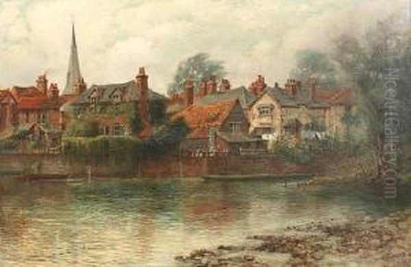 The River Thames At Eton Oil Painting by George Dunkerton Hiscox