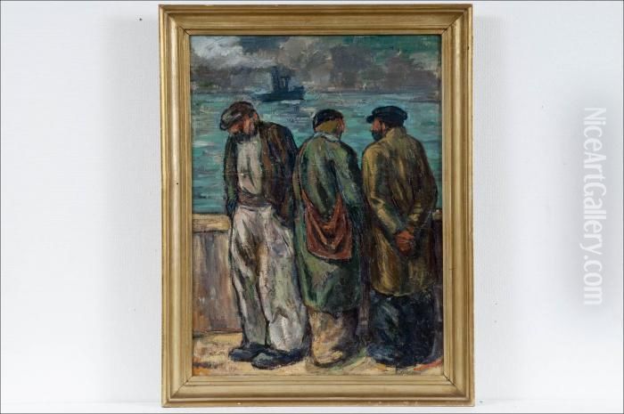 Miehia Rannassa - Man Vid Stranden Oil Painting by Hagelstam Hjalmar