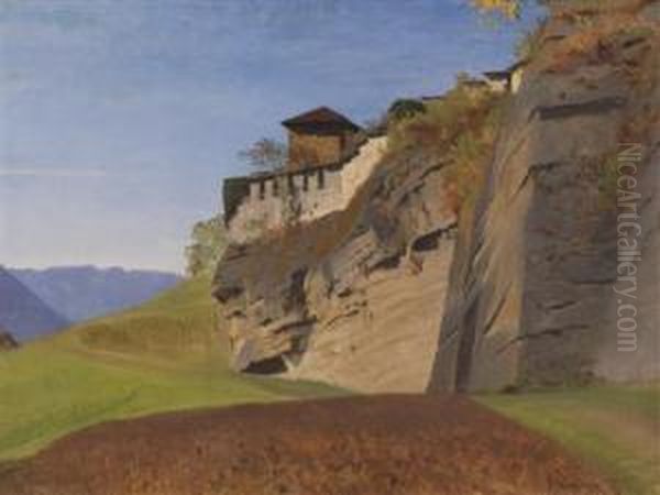 View Of The Richterhohe On Monchsberg In Salzburg Oil Painting by Anton Hlavacek