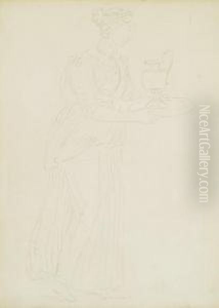 Frau Mit Tablett Oil Painting by William Hoare