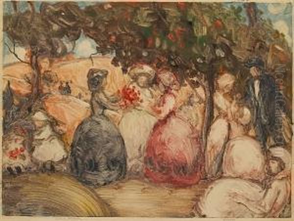 Gossips Oil Painting by Clark Hobart