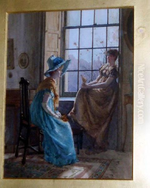 Les Dernieres Nouvelles Oil Painting by Frank Hobden