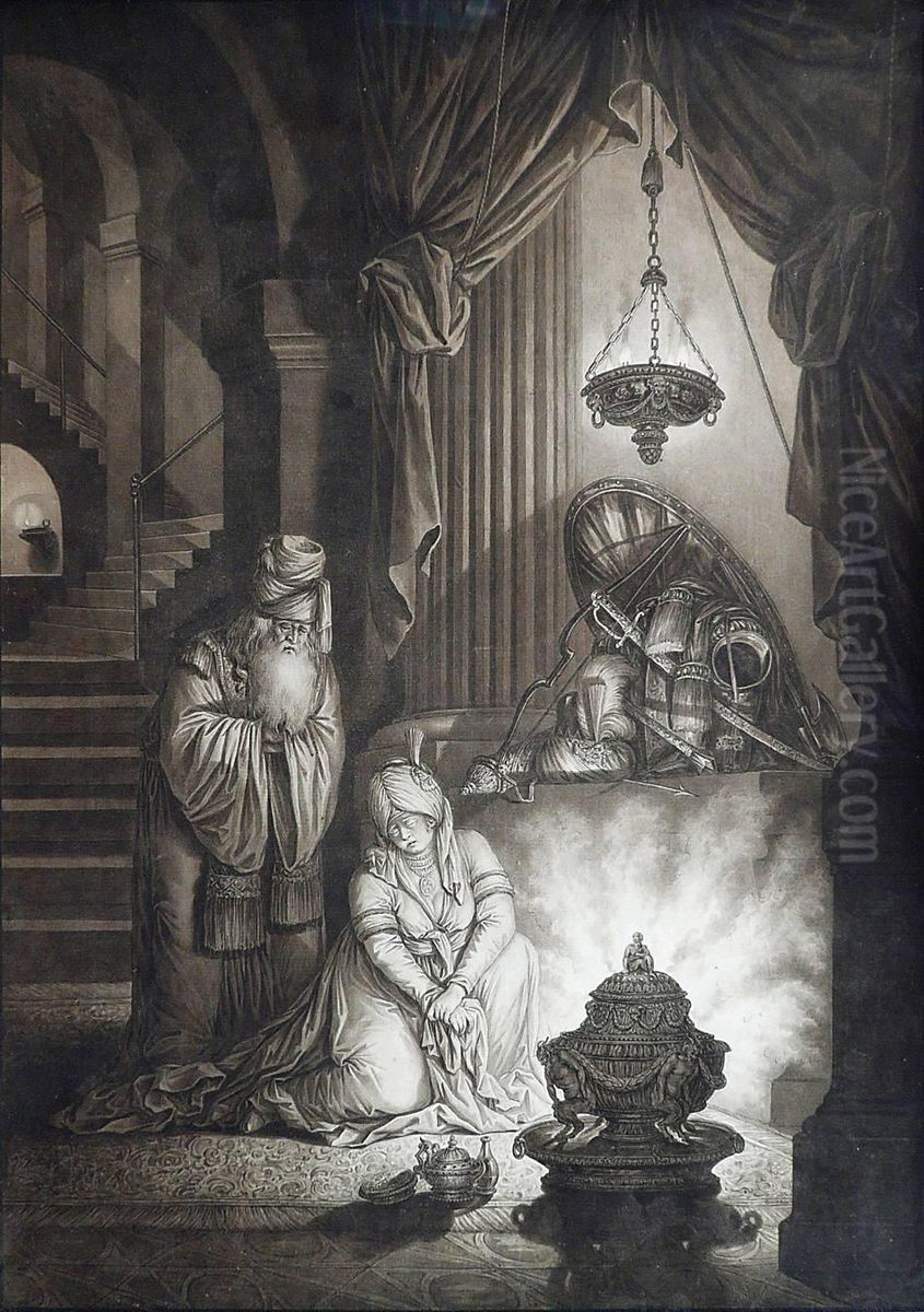 Sceneorientaliste Oil Painting by Johann Jakob Hoch