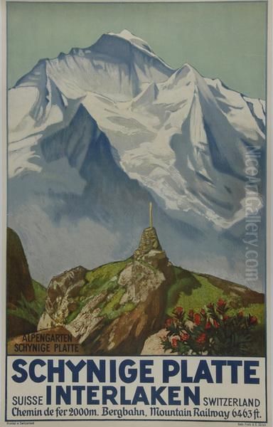Schynige Platte Interlaken Oil Painting by Ernst I Hodel