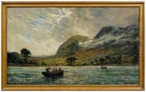 Fishermen On AHighland Loch Oil Painting by William Scott Hodgson