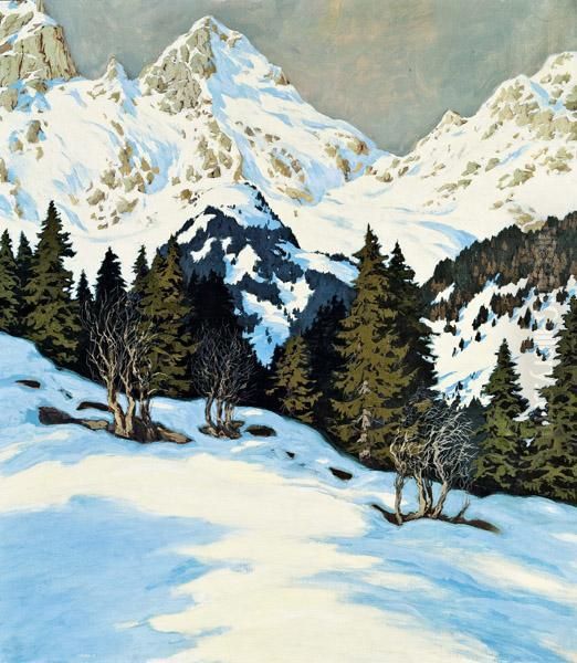 Winterlandschaft Oil Painting by Hugo Hodina Hodiener