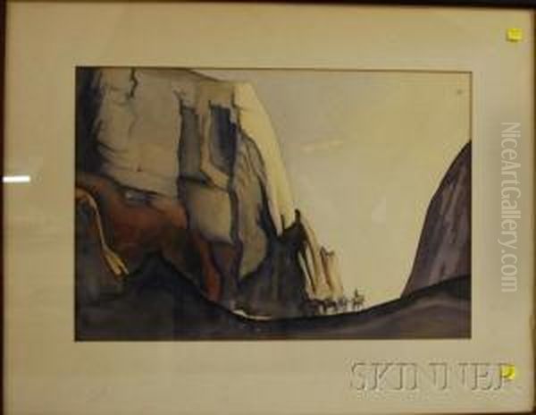 Valley Pass With Figures Oil Painting by Elisabeth Hoen