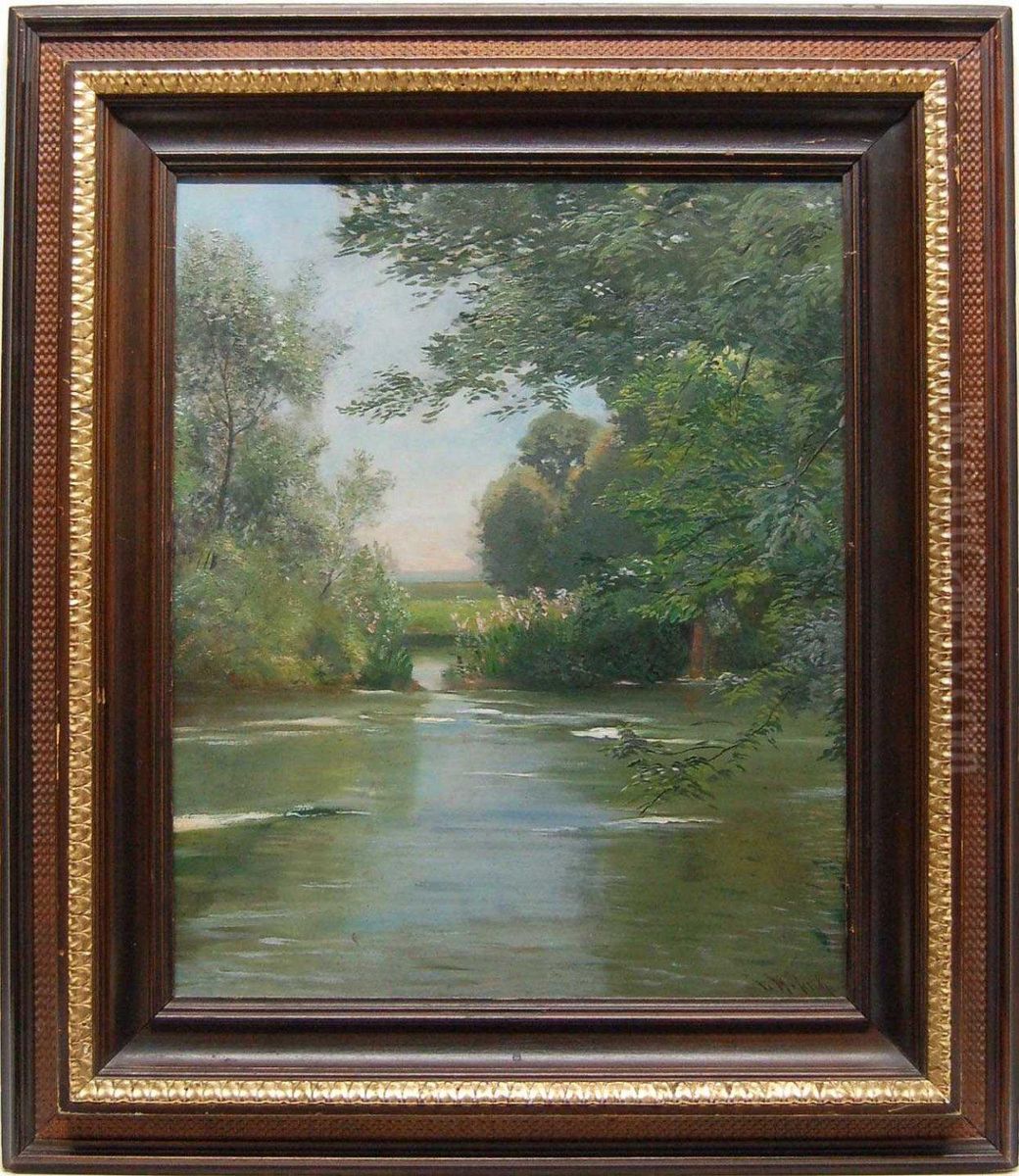 An Der Amper Bei Bruck Oil Painting by Ludwig Friedrich Hofelich