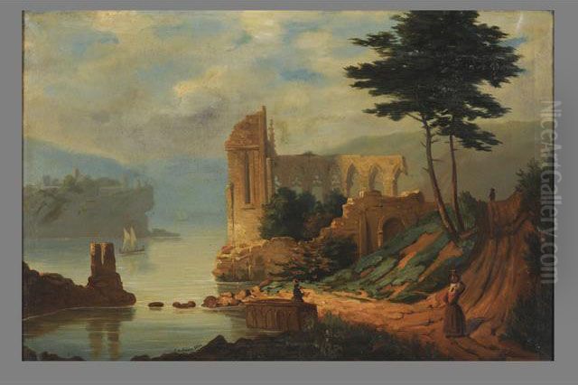Paysage Romantique Oil Painting by Franz Xaver Hoffmann