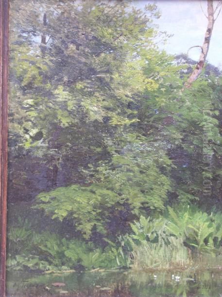 Paysage Aux Nenuphares Oil Painting by Oskar Hoffmann