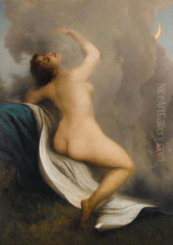 Jupiter And Io Oil Painting by Oskar Hoffmann