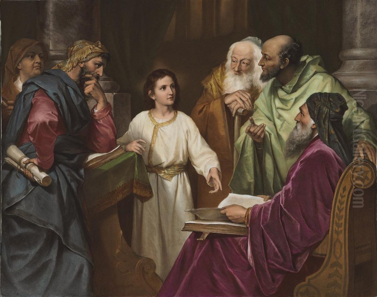Christ In The Temple Oil Painting by Heinrich Hofmann