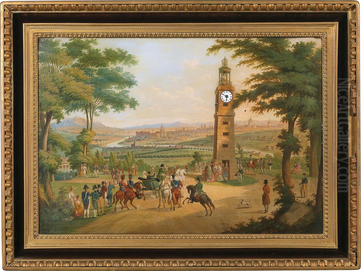 Vue DeLa Ville De Paris Oil Painting by C. L. Hofmeister
